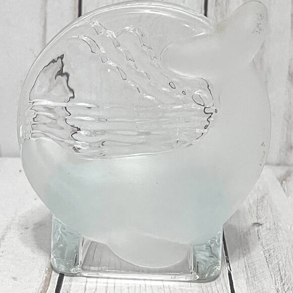 Vintage 1990's PARTYLITE Retired Frosted Whale Sea Ocean Tea Light Candle Holder - Picture 3 of 9